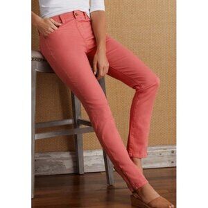 Soft Surroundings Women's Orange Coral Ankle Zip Skinny Jean - L